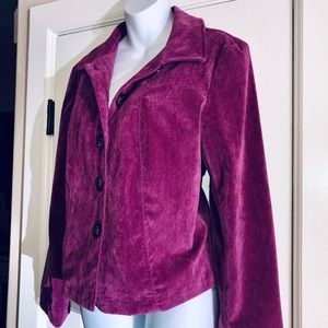 EUC RQT Stretch CORDUROY VELOUR Plum Jacket PXL
